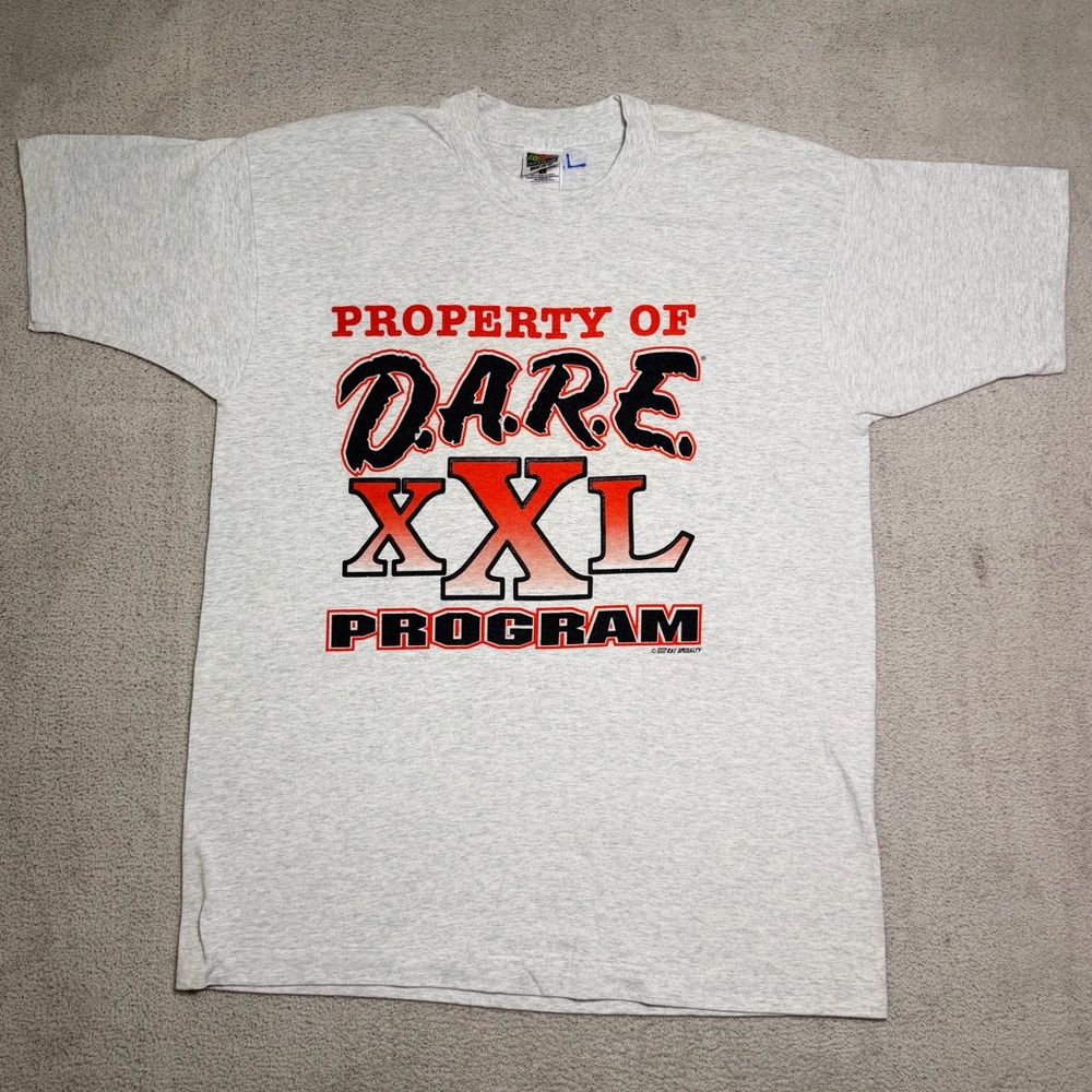 Vintage Fruit Of The Loom Best T Shirt Dare XXL Program Graphic Print Men’s L
